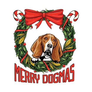 Merry Dogmas Christmas Basset Dog Owner T-Shirt