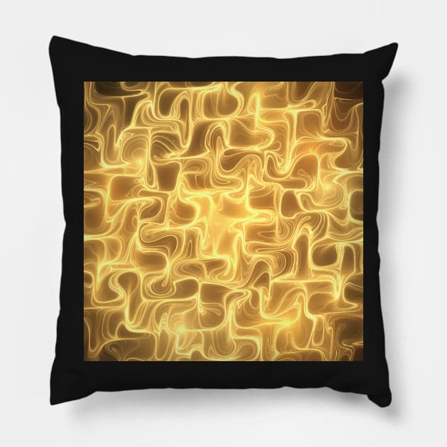 Golden waves Pillow by krinichnaya