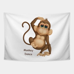 Funny dancing monkey Tapestry