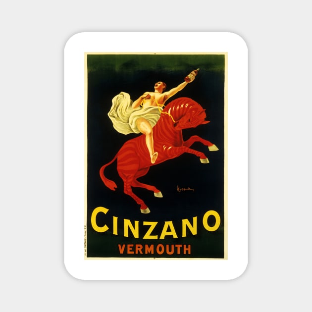 CINZANO VERMOUTH Torino Leonetto Cappiello Vintage Italian Liquor Art Deco Advertisement Magnet by vintageposters