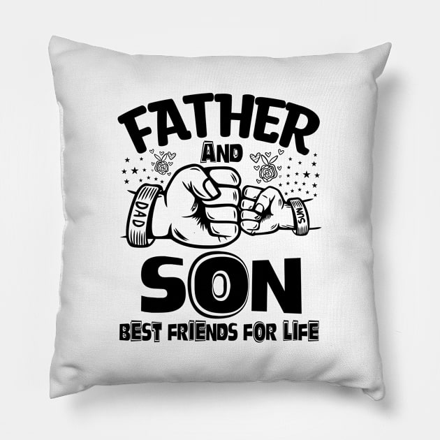 Father And Son Best Friends For Life Pillow by Astramaze