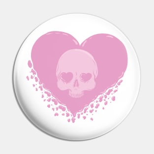 Skull hearts Pin