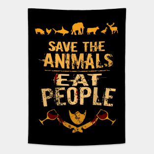 save the animals - EAT PEOPLE Tapestry