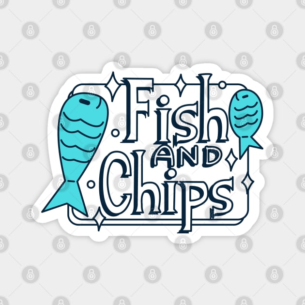 Fish and Chips Magnet by vcent