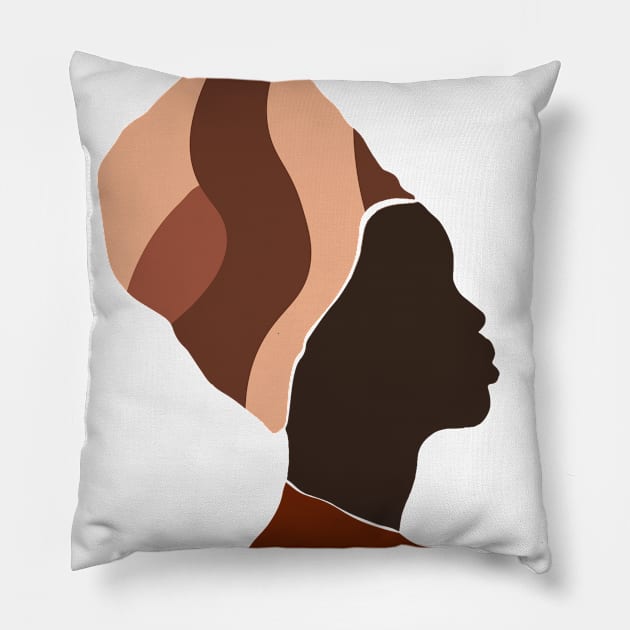 Black African Woman T-Shirt Pillow by MutchiDesign