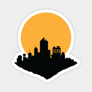 silhouette big city with Supermoon background Magnet