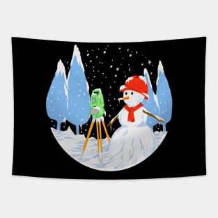 snowman surveyor Tapestry