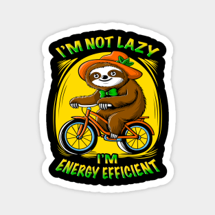 Cute cartoon sloth riding a bicycle with funny quotes. Magnet
