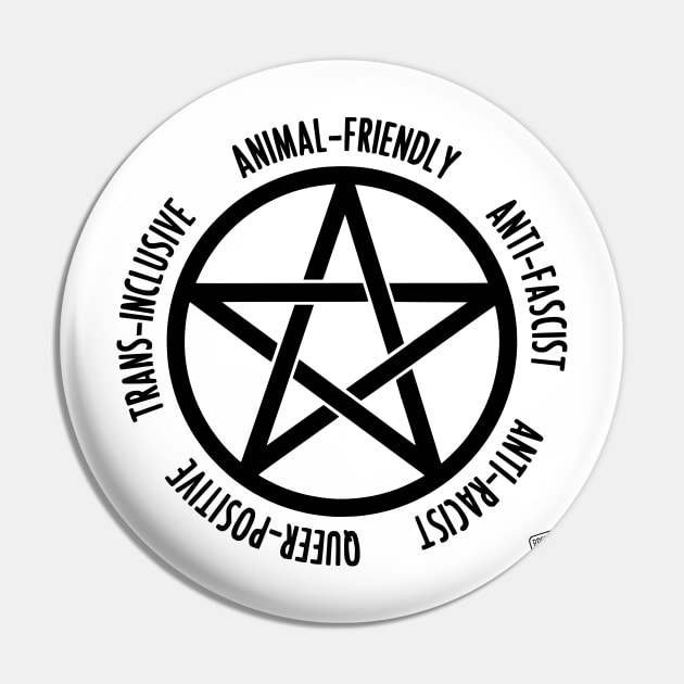 Intersectional Witchcraft Pentagram Pin by prettyinpunk