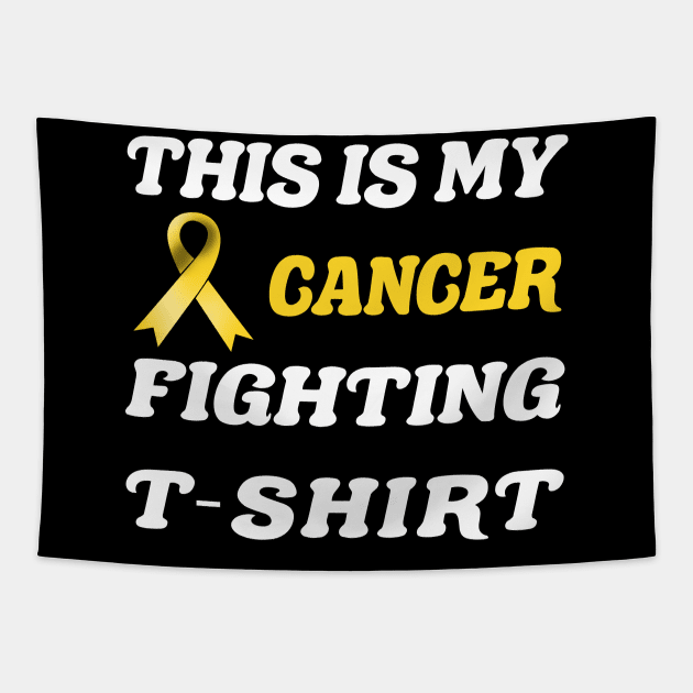 bladder Cancer yellow Ribbon Fighting Tapestry by MarYouLi