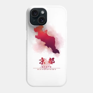 Kyoto Japan Watercolor Map Art Phone Case