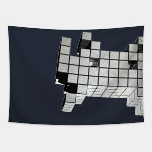 3D Space Invader Alien Tapestry