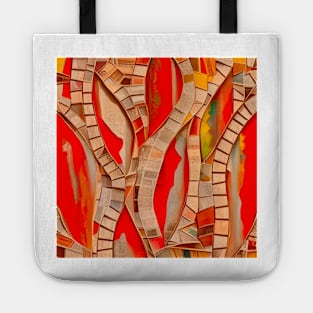 Coral Abstract Mosaic Tote