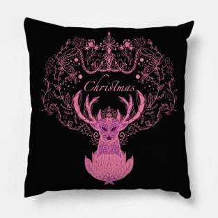 Pink Christmas deer Pillow