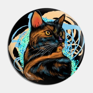 Marozi Posey, Colorful Cat Series #2 Pin