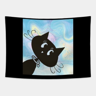 Peekaboo Cosmic Cat Tapestry