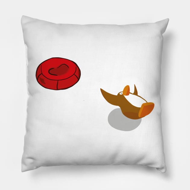 Sled racer Club Penguin Pillow by Zakuro