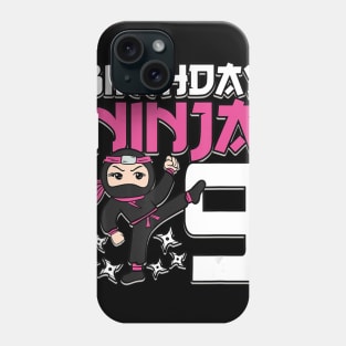 Birthday Ninja 9 Girl Pink Shinobi Themed 9th B-Day Party Phone Case