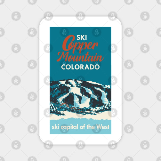 Ski Copper Mountain Vintage Ski Poster Magnet by ROEDERcraft