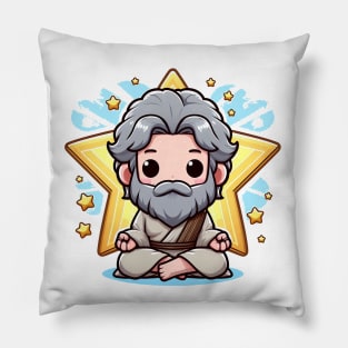 Cute Moses Cartoon Pillow