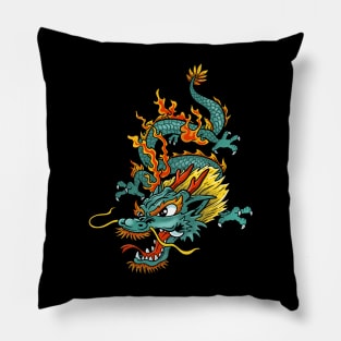 Legendary Power: Chinese, Asian, and Japanese Dragon Design Pillow