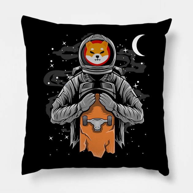 Astronaut Skate Shiba Inu Coin To The Moon Crypto Token Shib Army Cryptocurrency Wallet HODL Birthday Gift For Men Women Pillow by Thingking About