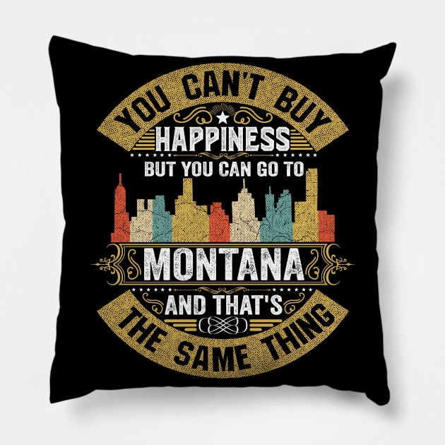 Montana State Flag I Love Montana Strong Native Montana Home Map Pillow by BestSellerDesign