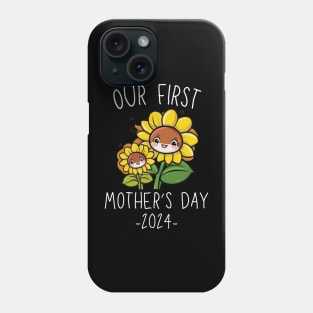 Our First Mother’s Day Together 2024 First Time Mom sunflower Mommy design Phone Case