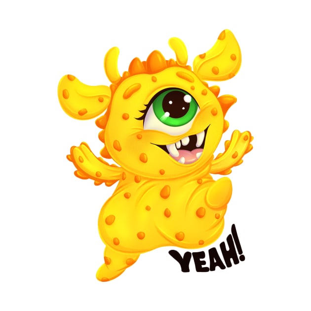 Cute Happy Monster “Yeah!” by AstArt 