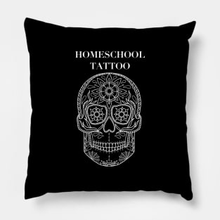 HomeSchoolTattoo Sugarskull (WHITE) Pillow