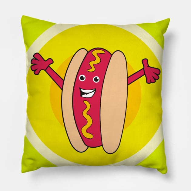 Happy Hot Dog Pillow by new_child