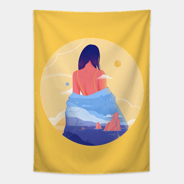 Sea Thoughts Tapestry by Anniko_story