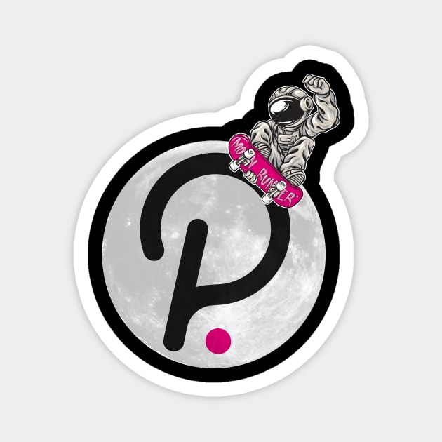 Polkadot to the Moon DOT Crypto Astronaut on Moon Magnet by PH-Design