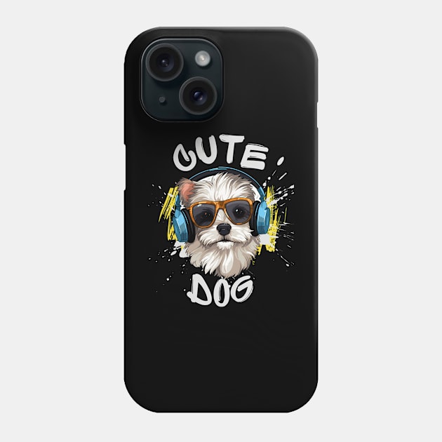 Musical Pup 2024 A Cute Dog With Headphones Art Print Rhythmic Pup Adorable Dog Music Lover Illustration Harmonic Hound Cute Dog Enjoying Beats Artwork Phone Case by KimonoKaleidoscope