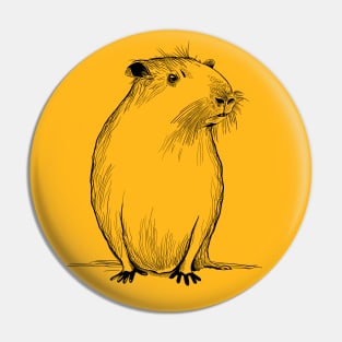 Cute Capybara ink sketch Pin