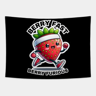 Straw Berry Fast Berry Furious 5k running Tapestry