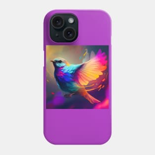 Colorful bird flapping wings Phone Case