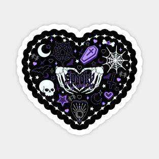 Spooky Witch Heart Magnet
