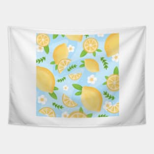 lemons and flowers pattern Tapestry