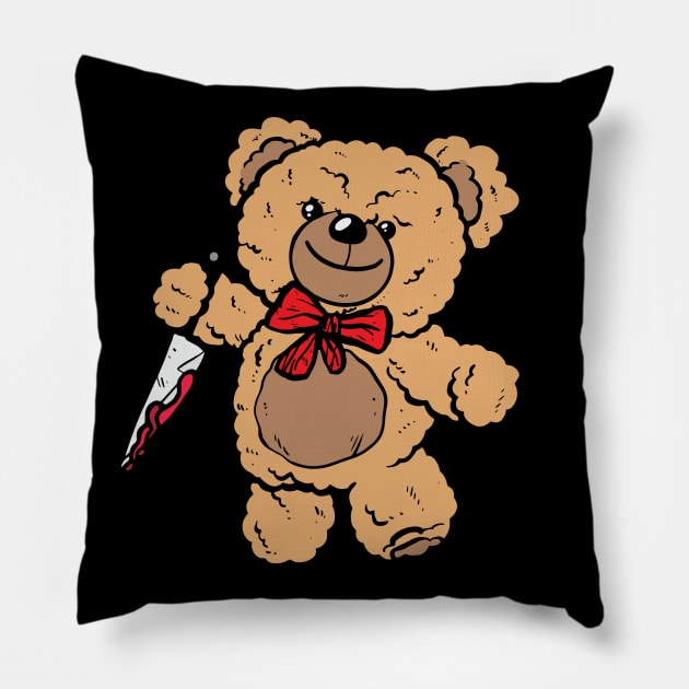 Killer Bear Pillow by Baddest Shirt Co.