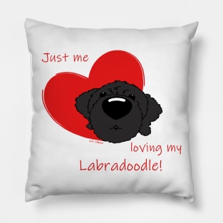 Just me loving my Labradoodle! Pillow