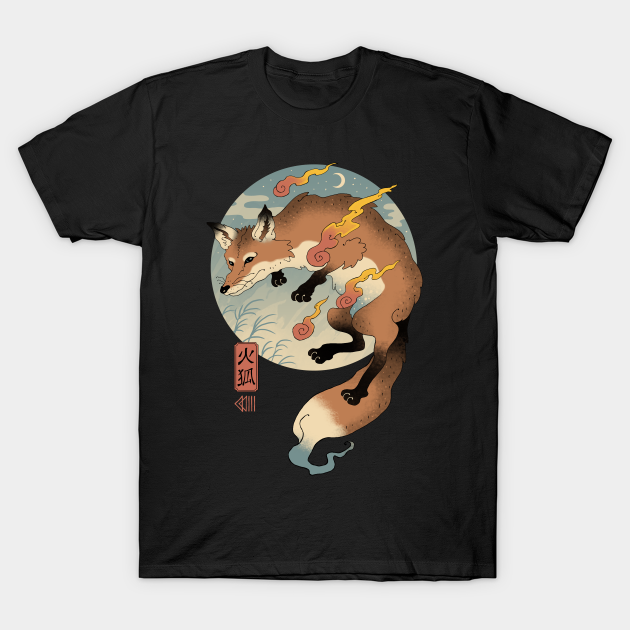 Fire Fox Ukiyo-e - Fox - T-Shirt