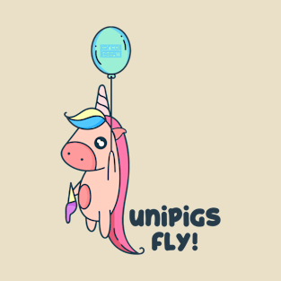 Cute Balloon Unipigs Fly Unicorn Pig Flying Unipig T-Shirt