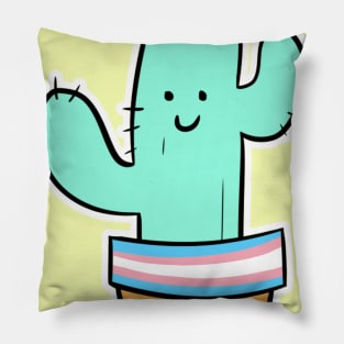 Trans Pride Cactus Pillow