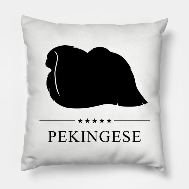 Pekingese Black Silhouette Pillow by millersye