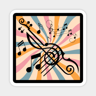 retro music notes inst Magnet