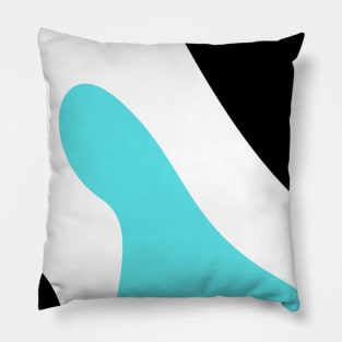 Boho abstract black and white blue pastel swirl pattern Pillow