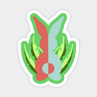 Easter Bunny Red & Dull Green Magnet