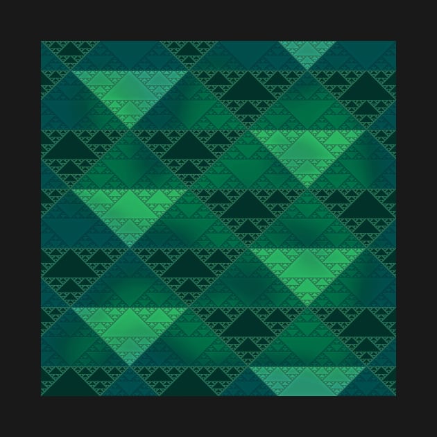 sierpinski triangles - jade by BrownWoodRobot