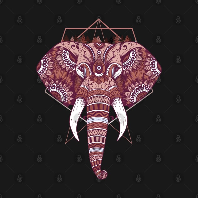 Tribal Elephant Mandala by origato